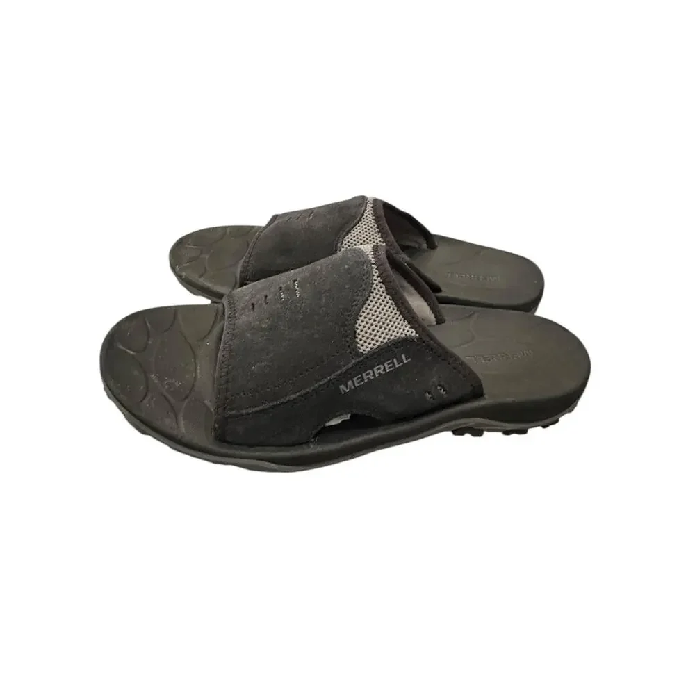 Merrell Mens Encore Slide Black Suede Mesh Comfort Sandals Size 11